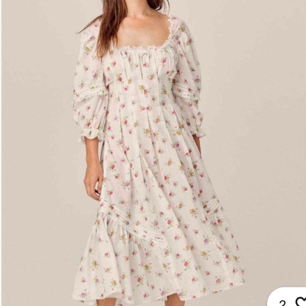For Love & Lemons Floral White Dress